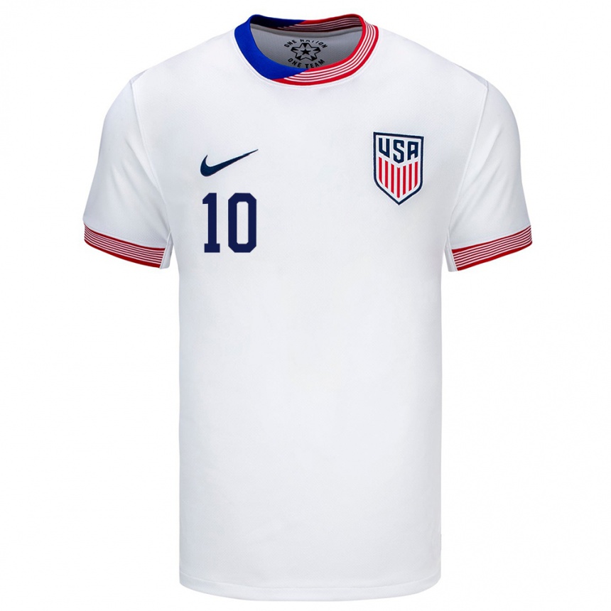 Kids Football United States Lindsey Horan #10 White Home Jersey 24-26 T-Shirt Za