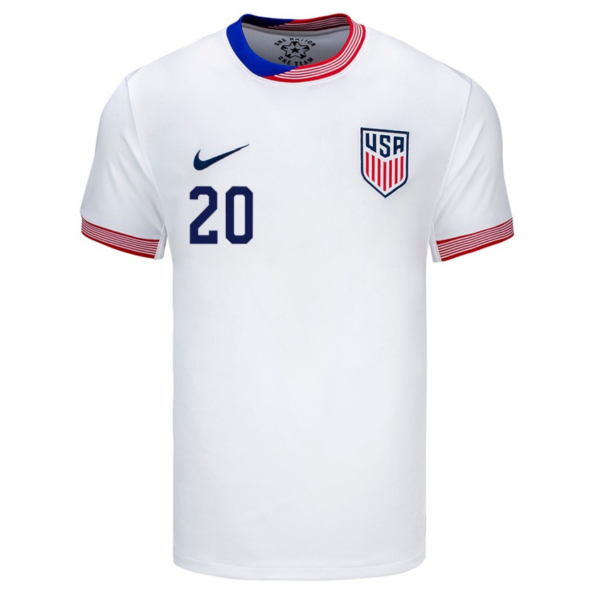 Kids Football United States David Vazquez #20 White Home Jersey 24-26 T-Shirt Za