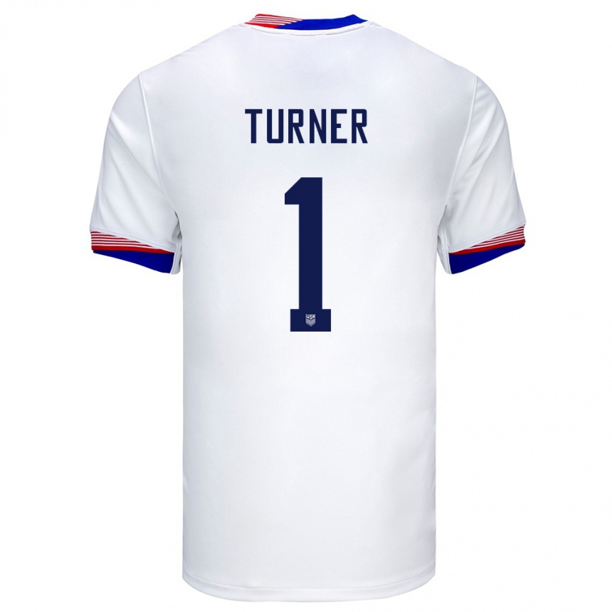 Kids Football United States Matt Turner #1 White Home Jersey 24-26 T-Shirt Za