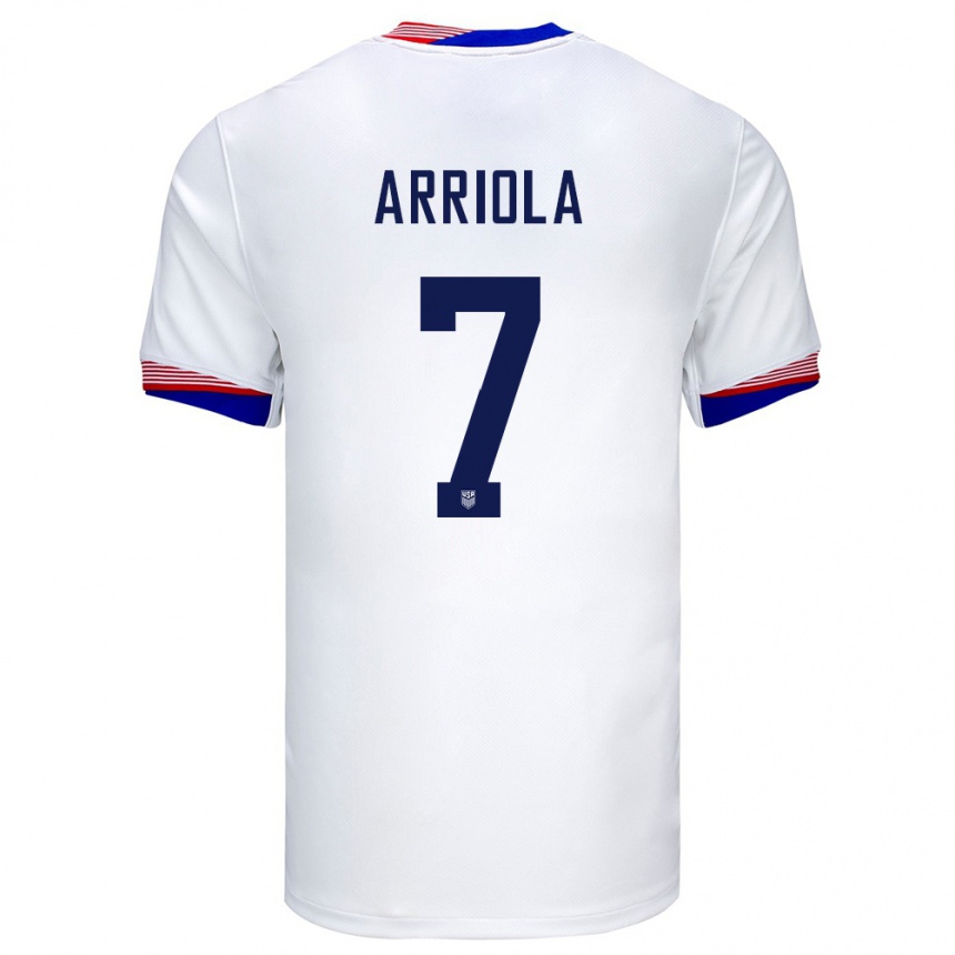 Kids Football United States Paul Arriola #7 White Home Jersey 24-26 T-Shirt Za