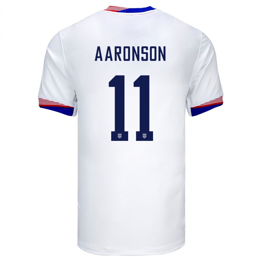 Kids Football United States Brenden Aaronson #11 White Home Jersey 24-26 T-Shirt Za