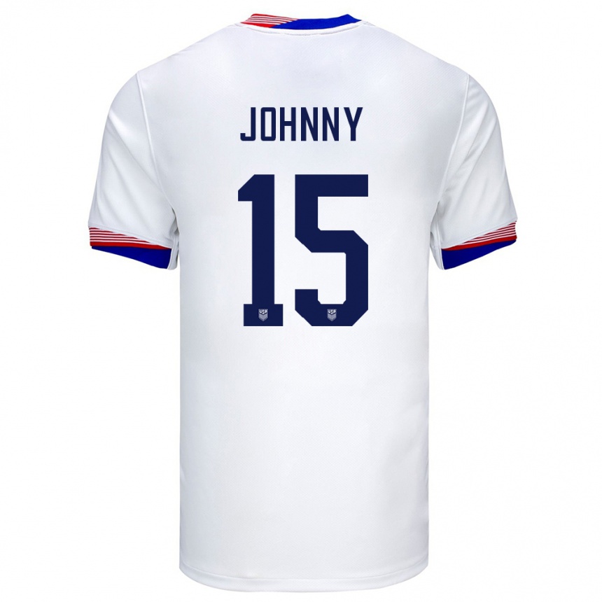 Kids Football United States Johnny #15 White Home Jersey 24-26 T-Shirt Za