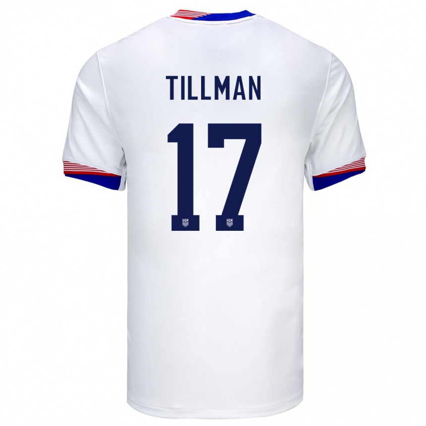 Kids Football United States Malik Tillman #17 White Home Jersey 24-26 T-Shirt Za