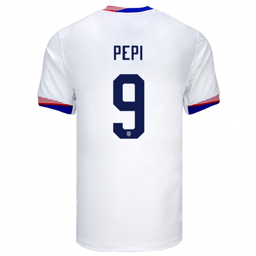 Kids Football United States Ricardo Pepi #9 White Home Jersey 24-26 T-Shirt Za