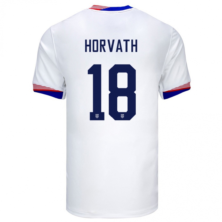 Kids Football United States Ethan Horvath #18 White Home Jersey 24-26 T-Shirt Za