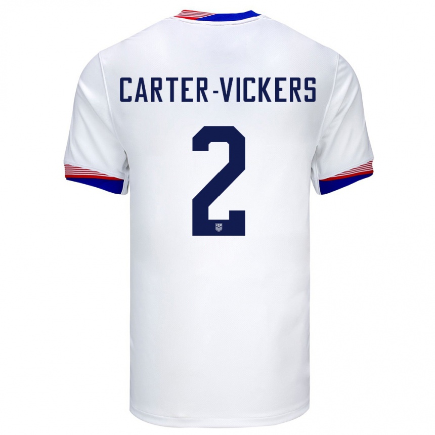 Kids Football United States Cameron Carter-Vickers #2 White Home Jersey 24-26 T-Shirt Za