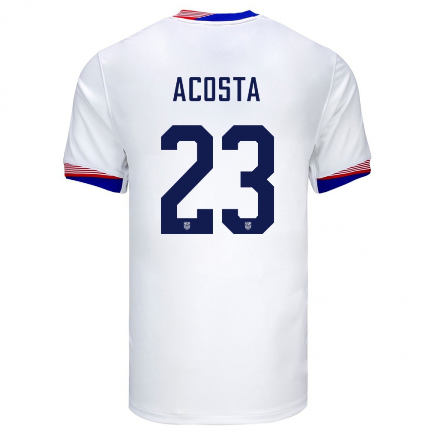 Kids Football United States Kellyn Acosta #23 White Home Jersey 24-26 T-Shirt Za