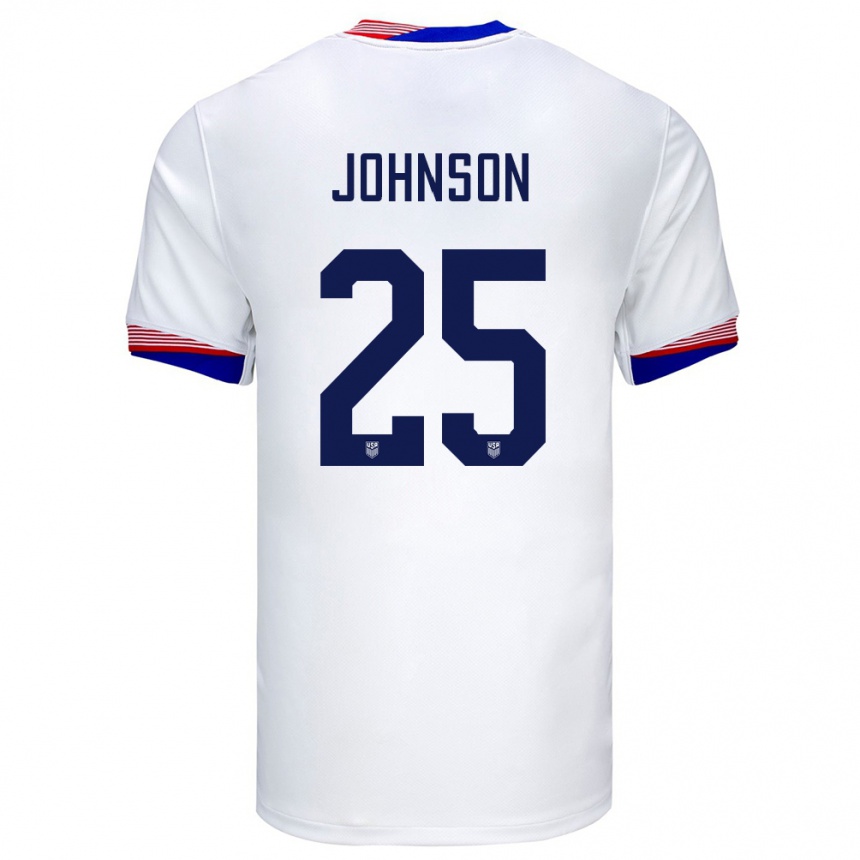 Kids Football United States Sean Johnson #25 White Home Jersey 24-26 T-Shirt Za