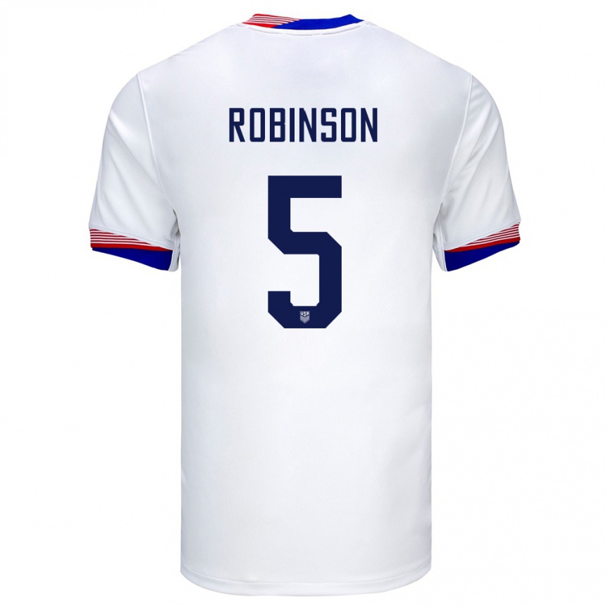 Kids Football United States Antonee Robinson #5 White Home Jersey 24-26 T-Shirt Za