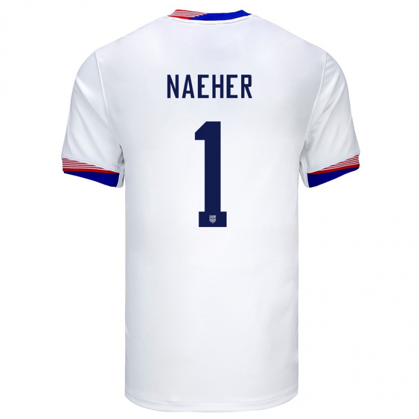 Kids Football United States Alyssa Naeher #1 White Home Jersey 24-26 T-Shirt Za