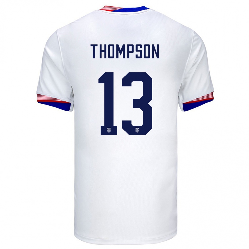 Kids Football United States Alyssa Thompson #13 White Home Jersey 24-26 T-Shirt Za