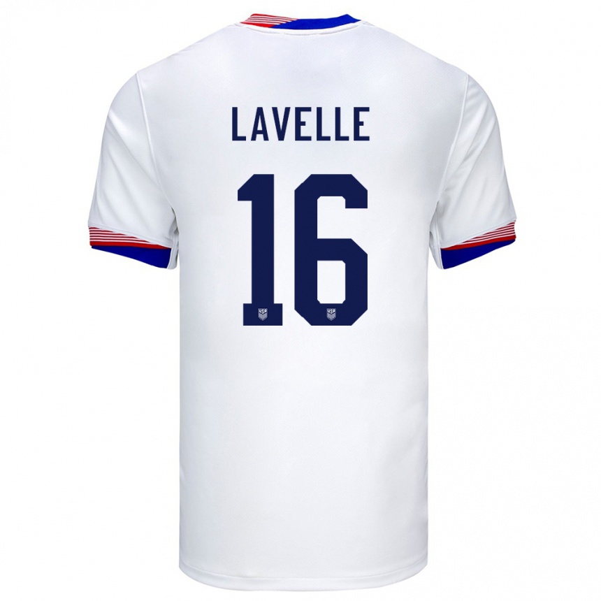 Kids Football United States Rose Lavelle #16 White Home Jersey 24-26 T-Shirt Za