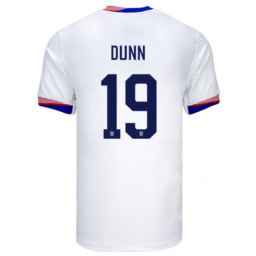 Kids Football United States Crystal Dunn #19 White Home Jersey 24-26 T-Shirt Za