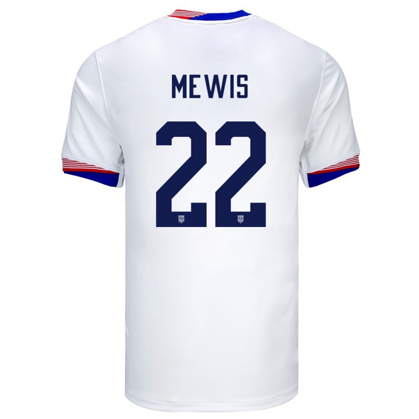 Kids Football United States Kristie Mewis #22 White Home Jersey 24-26 T-Shirt Za