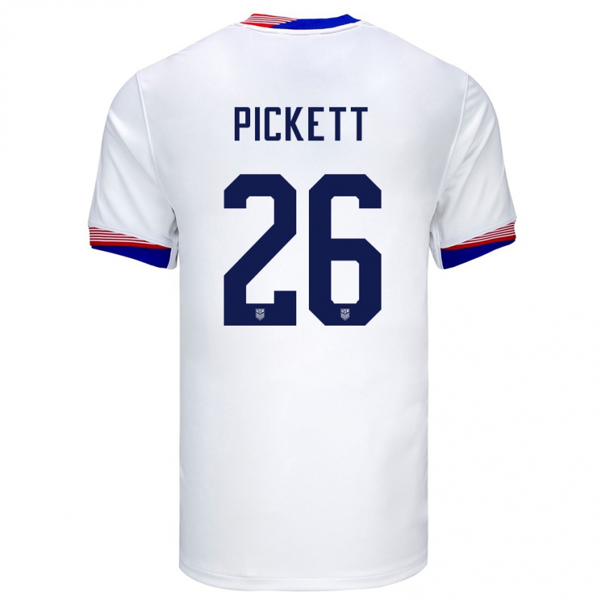 Kids Football United States Carson Pickett #26 White Home Jersey 24-26 T-Shirt Za