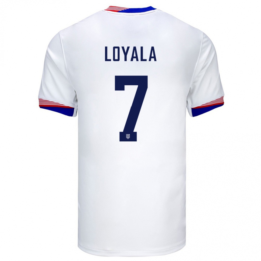 Kids Football United States Favian Loyala #7 White Home Jersey 24-26 T-Shirt Za