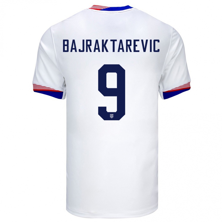 Kids Football United States Esmir Bajraktarevic #9 White Home Jersey 24-26 T-Shirt Za