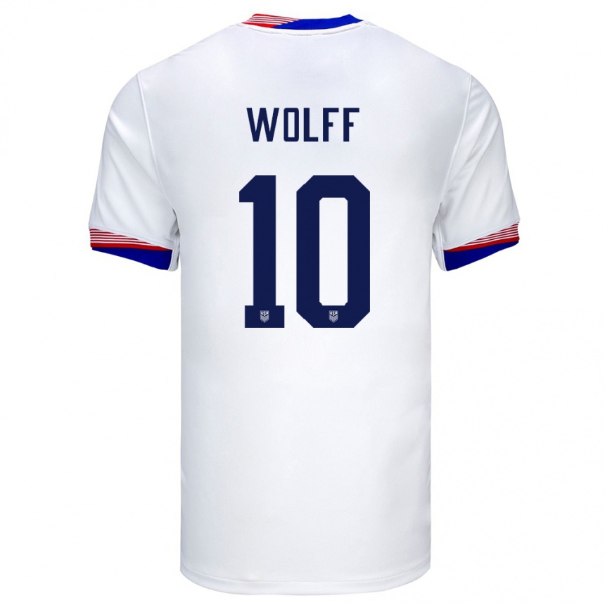 Kids Football United States Owen Wolff #10 White Home Jersey 24-26 T-Shirt Za