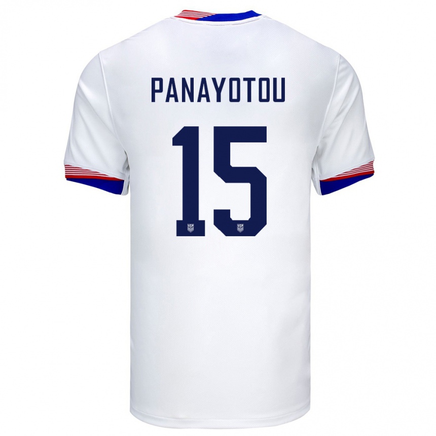 Kids Football United States Jack Panayotou #15 White Home Jersey 24-26 T-Shirt Za