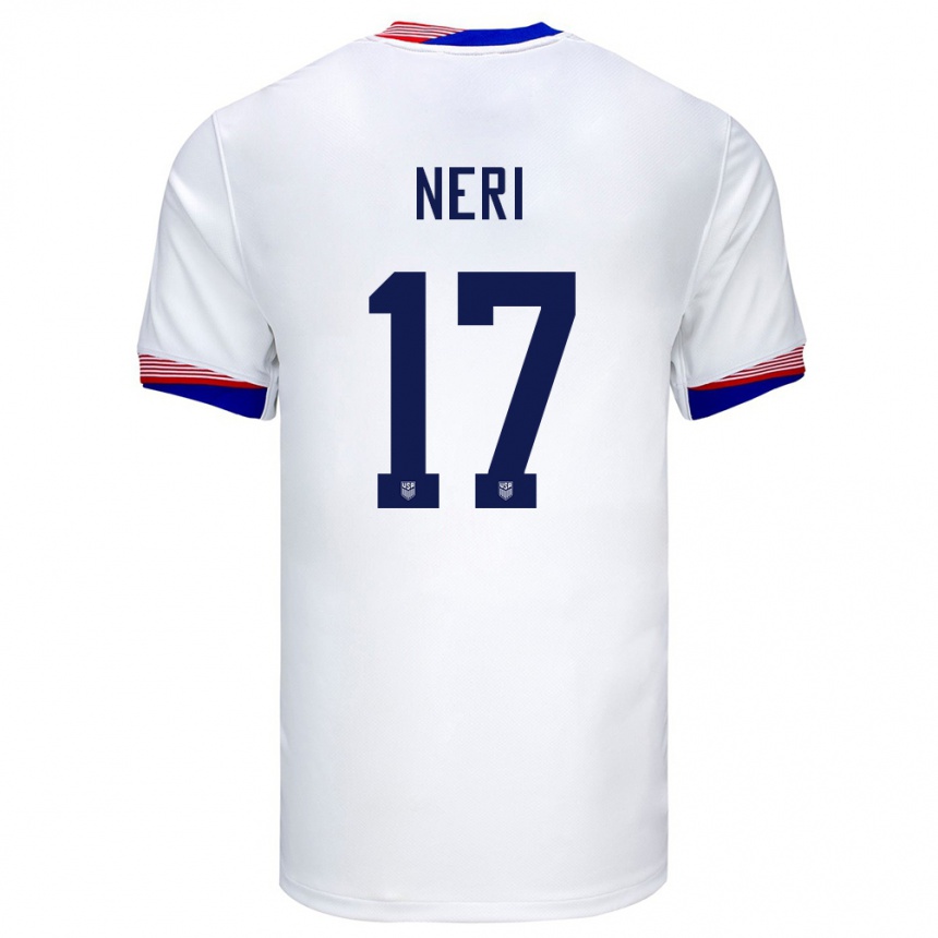 Kids Football United States Rodrigo Neri #17 White Home Jersey 24-26 T-Shirt Za