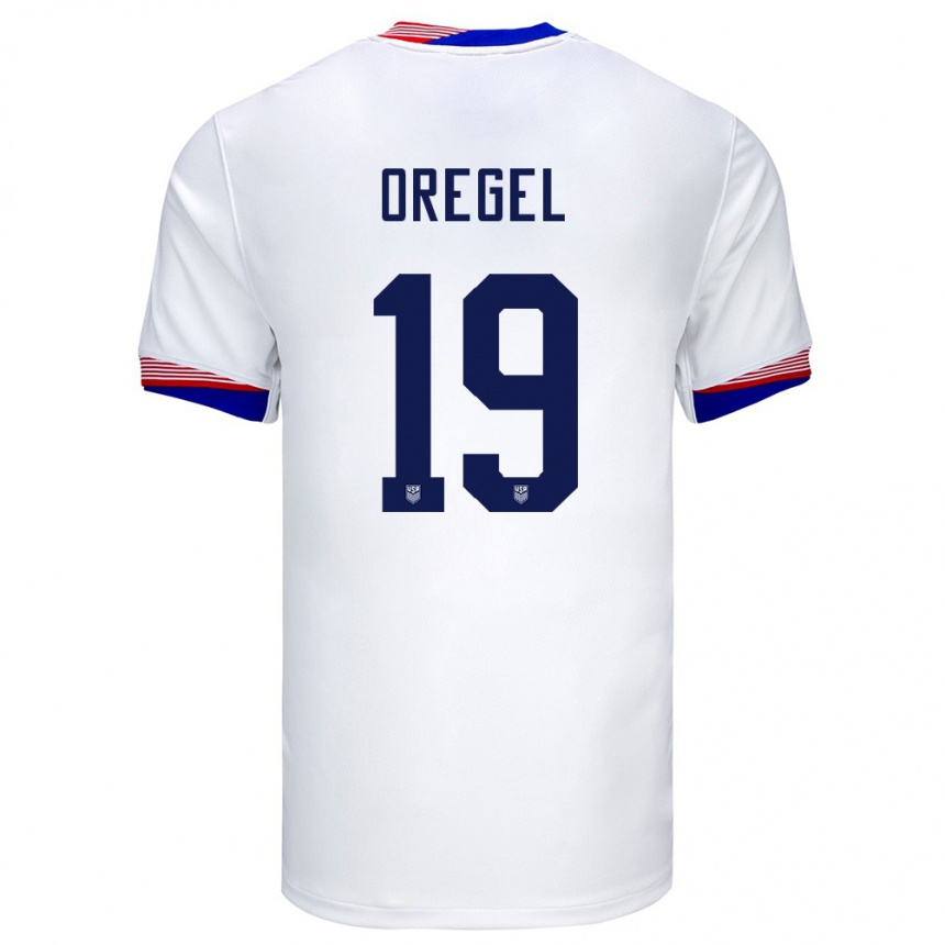 Kids Football United States Sergio Oregel #19 White Home Jersey 24-26 T-Shirt Za