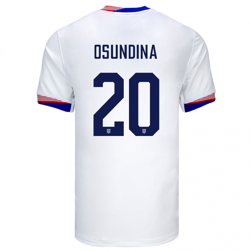 Kids Football United States Korede Osundina #20 White Home Jersey 24-26 T-Shirt Za