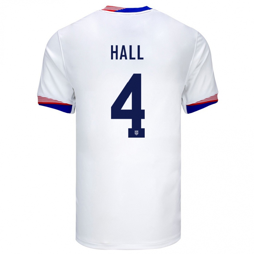 Kids Football United States Tyler Hall #4 White Home Jersey 24-26 T-Shirt Za