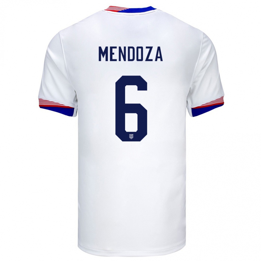 Kids Football United States Edwyn Mendoza #6 White Home Jersey 24-26 T-Shirt Za