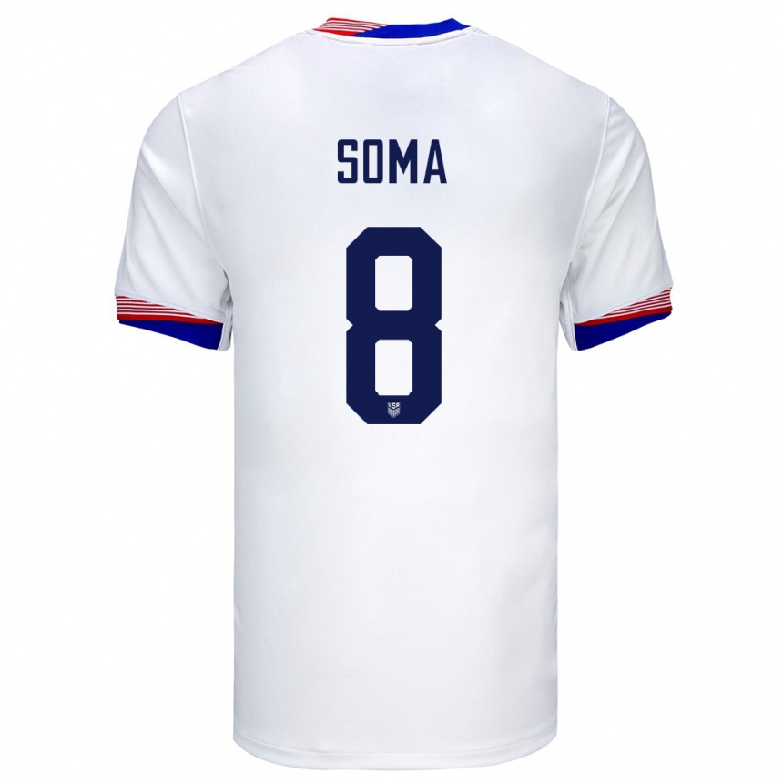 Kids Football United States Pedro Soma #8 White Home Jersey 24-26 T-Shirt Za