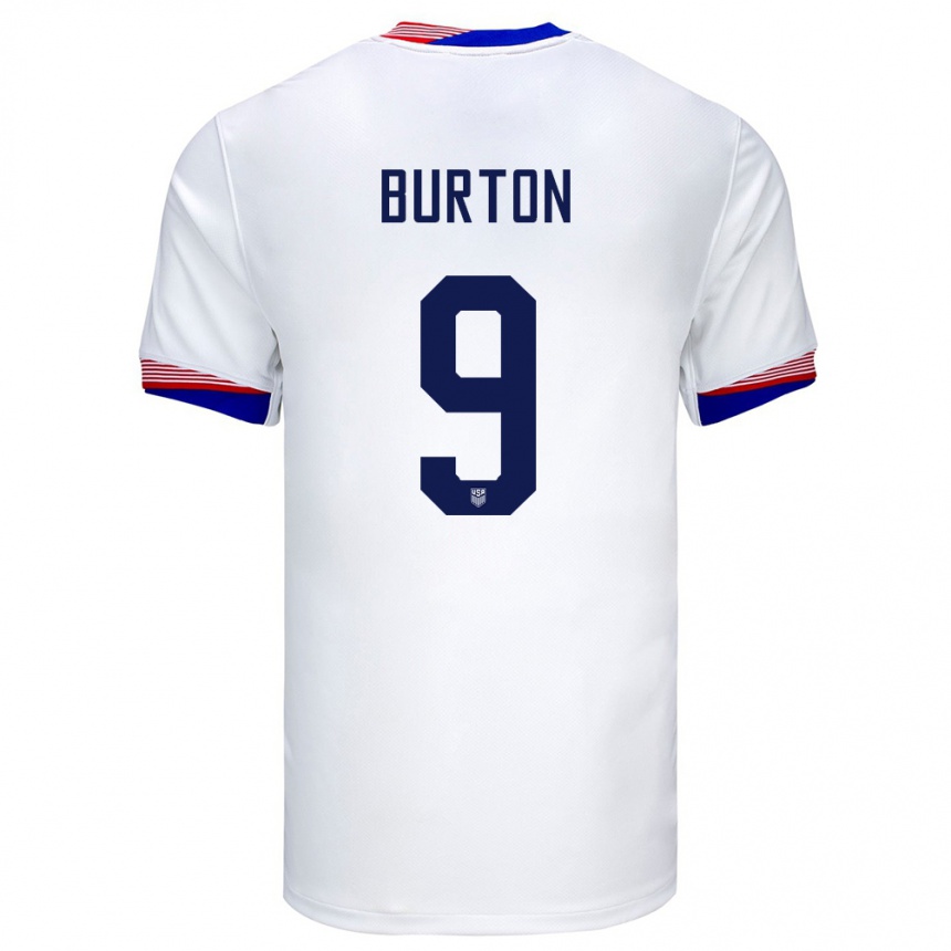 Kids Football United States Micah Burton #9 White Home Jersey 24-26 T-Shirt Za