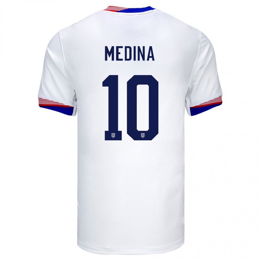 Kids Football United States Cruz Medina #10 White Home Jersey 24-26 T-Shirt Za