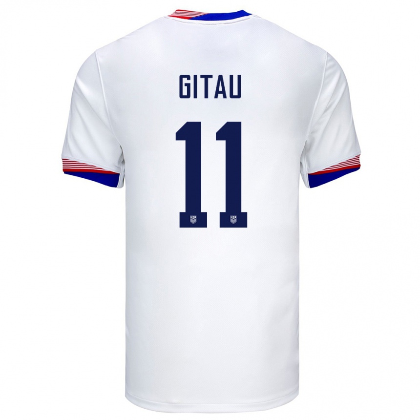 Kids Football United States Andre Gitau #11 White Home Jersey 24-26 T-Shirt Za