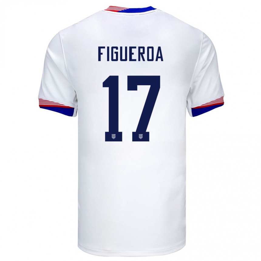 Kids Football United States Keyrol Figueroa #17 White Home Jersey 24-26 T-Shirt Za