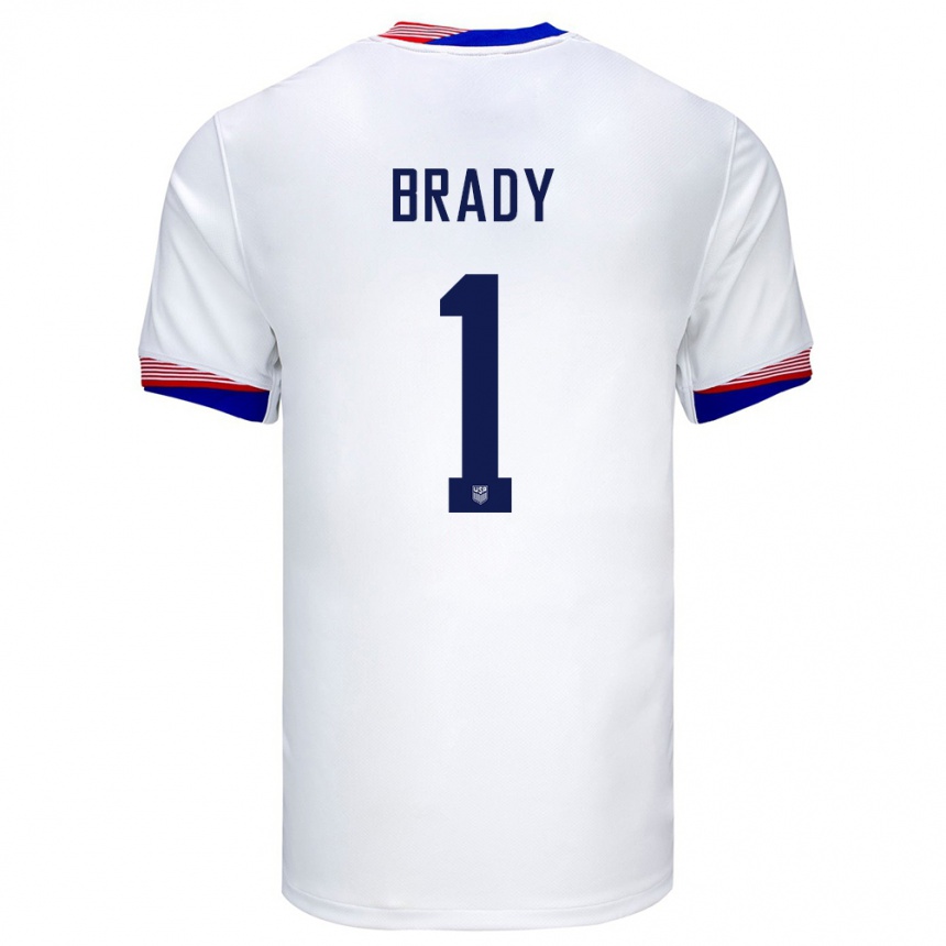 Kids Football United States Chris Brady #1 White Home Jersey 24-26 T-Shirt Za