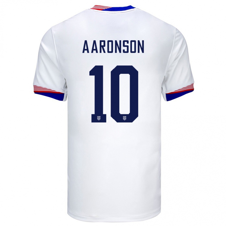 Kids Football United States Paxten Aaronson #10 White Home Jersey 24-26 T-Shirt Za