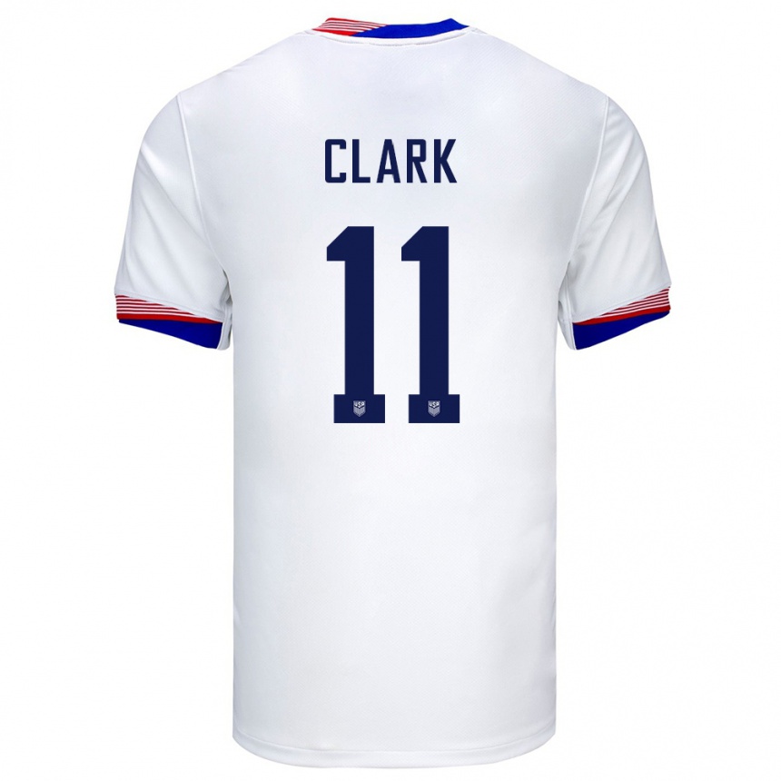 Kids Football United States Caden Clark #11 White Home Jersey 24-26 T-Shirt Za