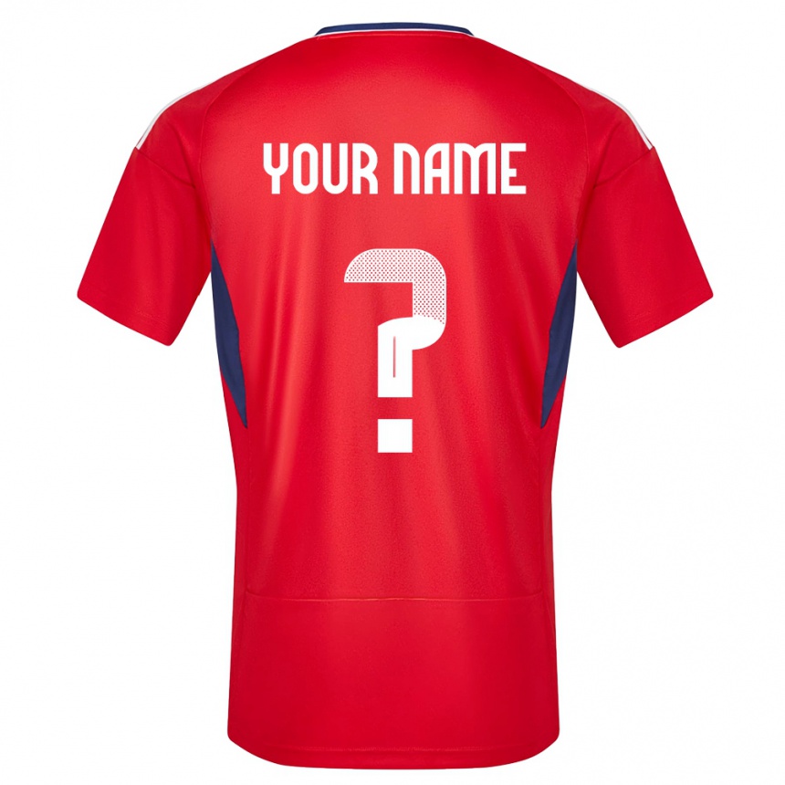 Kids Football Costa Rica Your Name #0 Red Home Jersey 24-26 T-Shirt Za