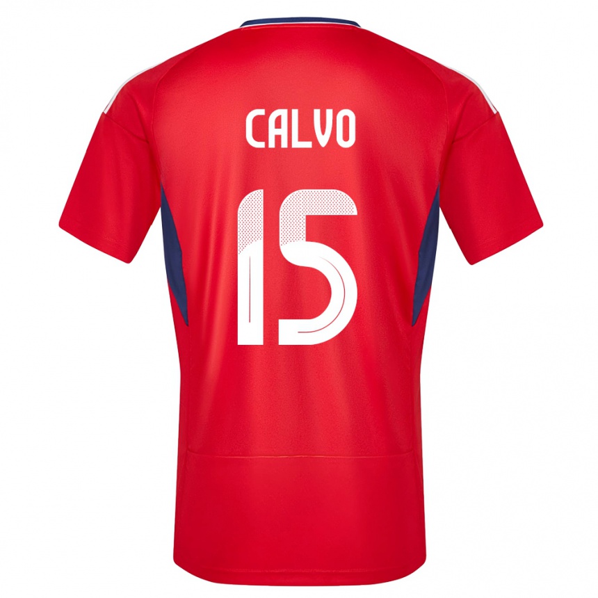 Kids Football Costa Rica Francisco Calvo #15 Red Home Jersey 24-26 T-Shirt Za