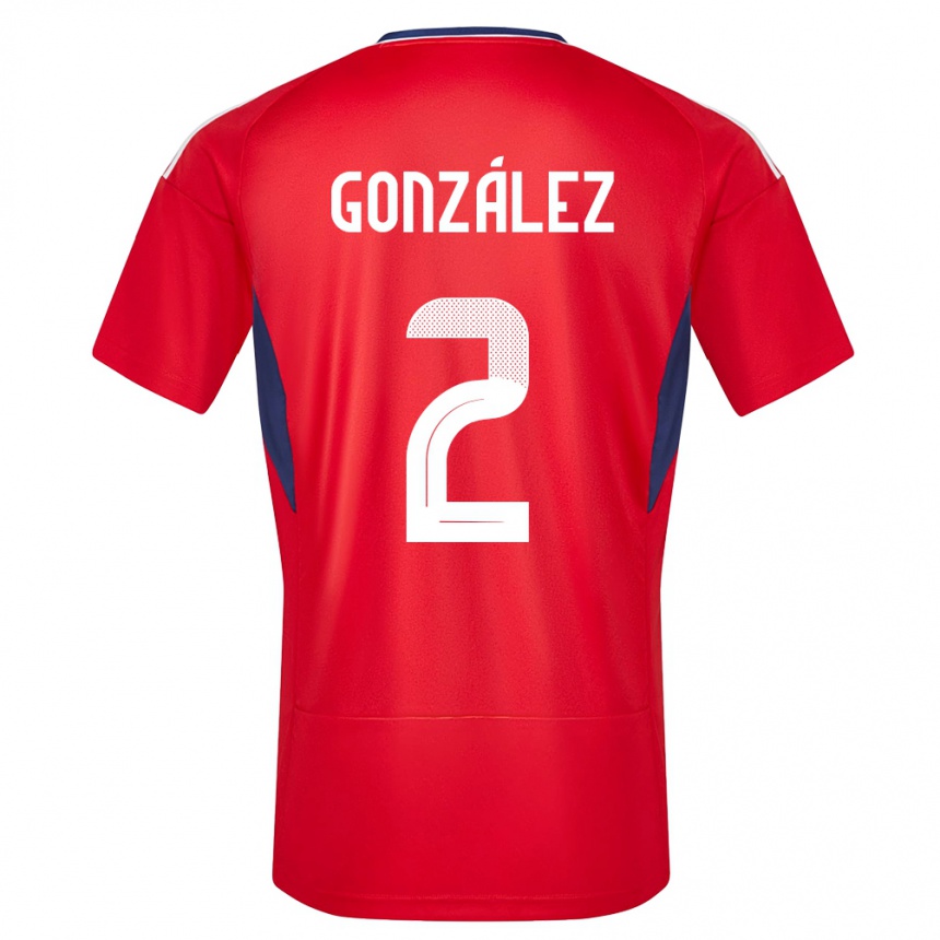 Kids Football Costa Rica Julian Gonzalez #2 Red Home Jersey 24-26 T-Shirt Za