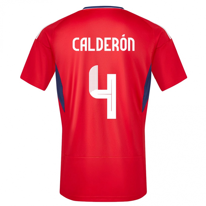 Kids Football Costa Rica Brandon Calderon #4 Red Home Jersey 24-26 T-Shirt Za