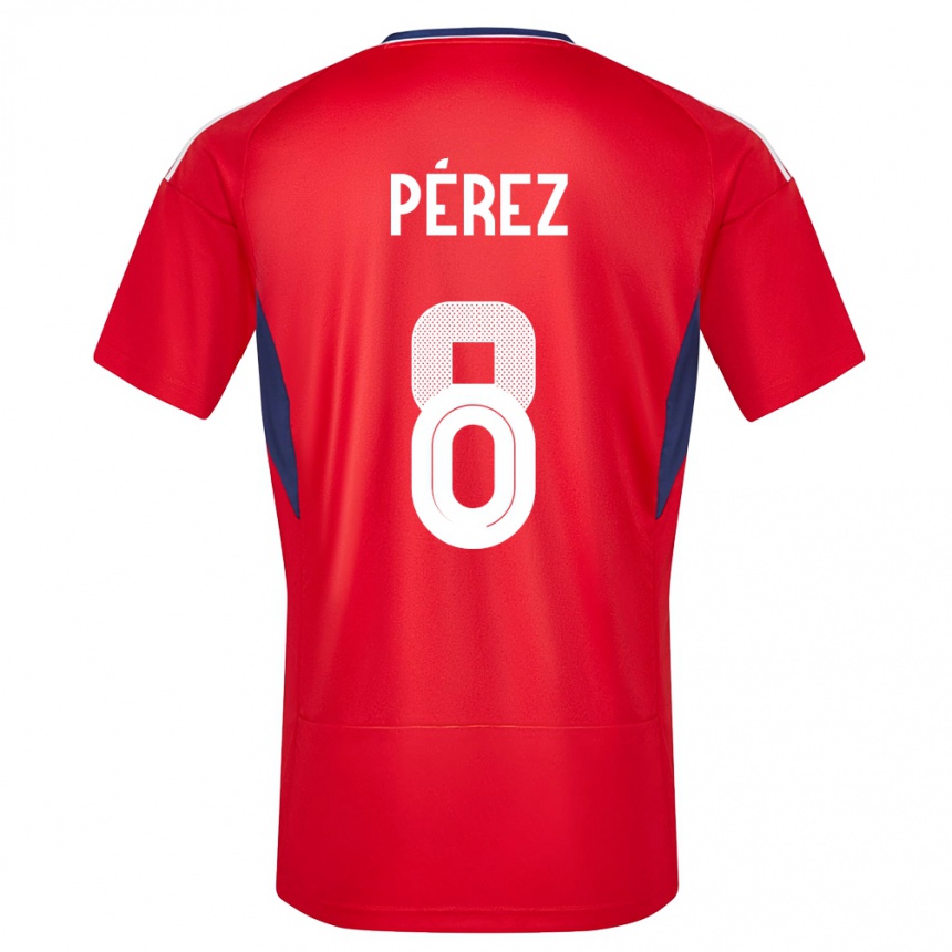 Kids Football Costa Rica Creichel Perez #8 Red Home Jersey 24-26 T-Shirt Za