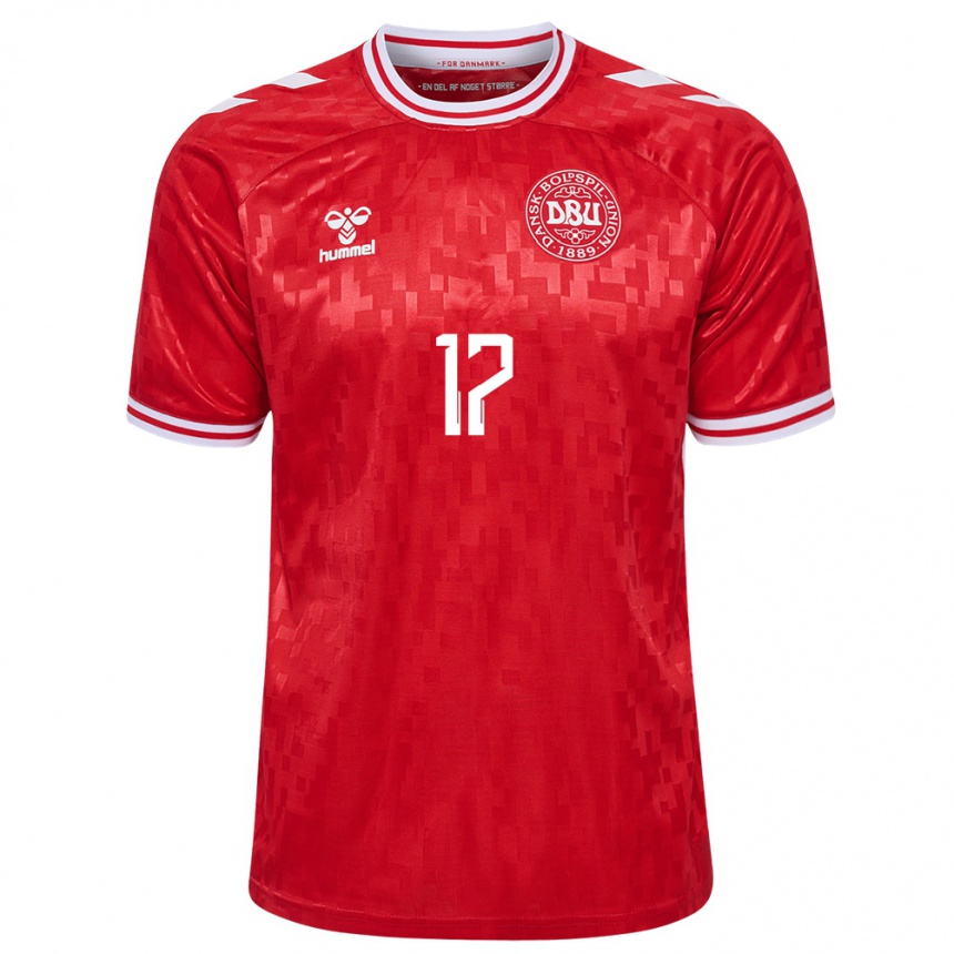 Kids Football Denmark Rikke Marie Madsen #17 Red Home Jersey 24-26 T-Shirt Za