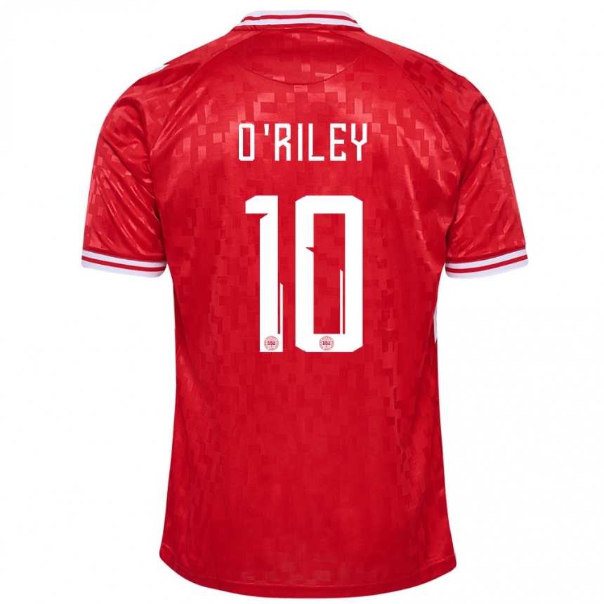 Kids Football Denmark Matt O Riley #10 Red Home Jersey 24-26 T-Shirt Za