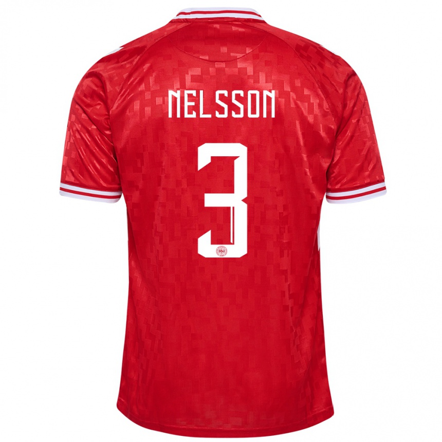 Kids Football Denmark Victor Nelsson #3 Red Home Jersey 24-26 T-Shirt Za