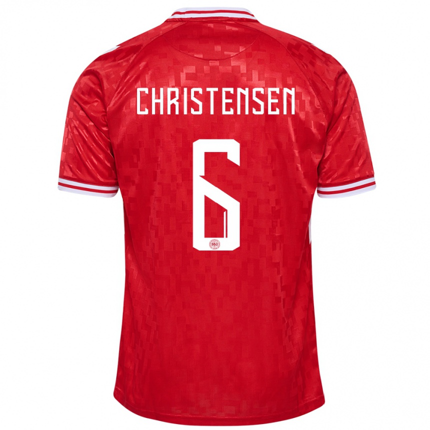 Kids Football Denmark Andreas Christensen #6 Red Home Jersey 24-26 T-Shirt Za