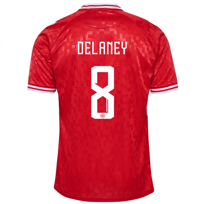 Kids Football Denmark Thomas Delaney #8 Red Home Jersey 24-26 T-Shirt Za