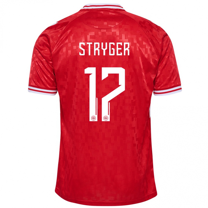 Kids Football Denmark Jens Stryger Larsen #17 Red Home Jersey 24-26 T-Shirt Za