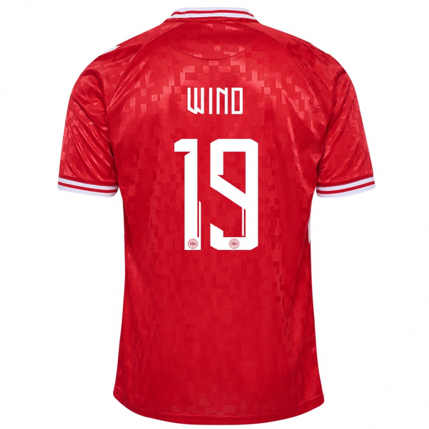 Kids Football Denmark Jonas Wind #19 Red Home Jersey 24-26 T-Shirt Za