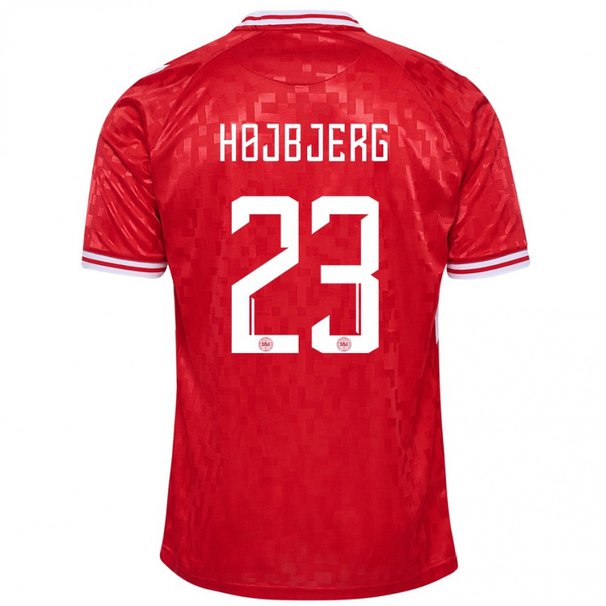 Kids Football Denmark Pierre Emile Hojbjerg #23 Red Home Jersey 24-26 T-Shirt Za