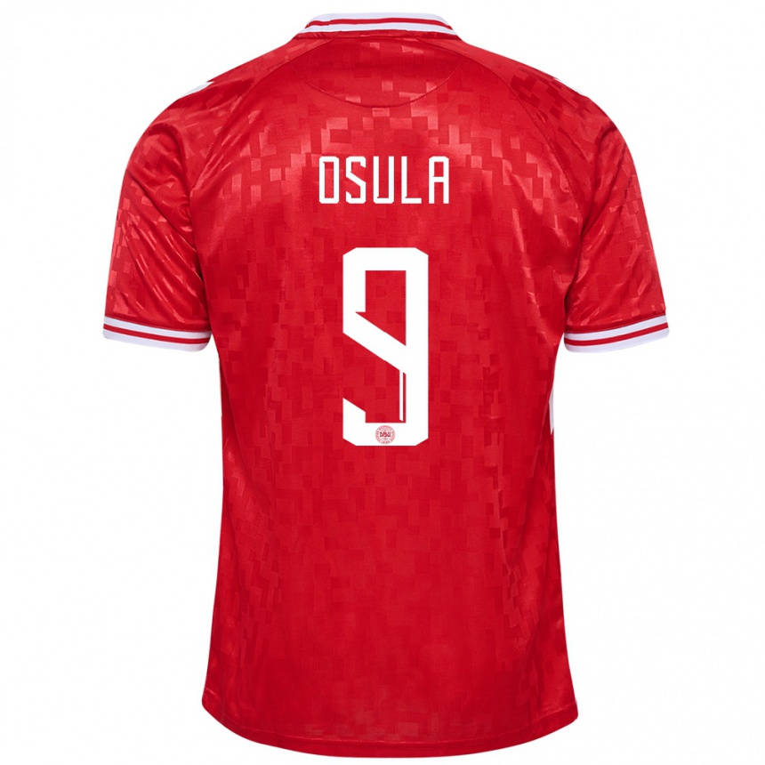 Kids Football Denmark William Osula #9 Red Home Jersey 24-26 T-Shirt Za